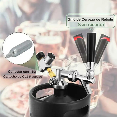 Chopeira Mini Keg de 2 Litros con Mini Regulador de CO2