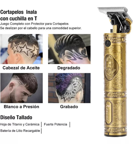 Patillera Peluquera, Barba Profesional Recargable Cuchilla T-pro.