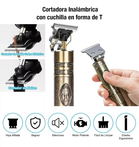 Patillera Peluquera, Barba Profesional Recargable Cuchilla T-pro